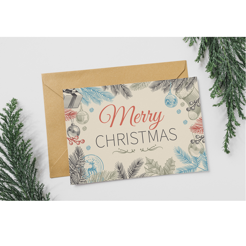 Merry Christmas White Card