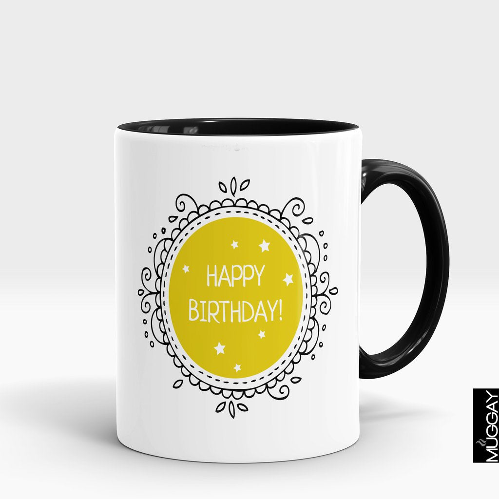 'Happy Birthday Motif' Mug