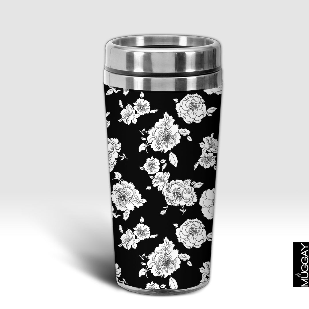 Black flowers Design Trug - Muggay.com - Mugs - Printing shop - truck Art mugs - Mug printing - Customized printing - Digital printing - Muggay 