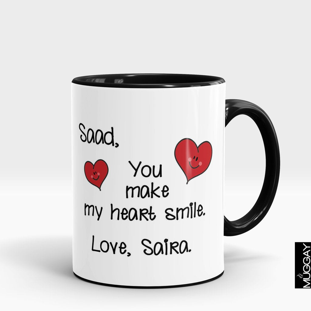 'You Make My Heart Smile' Valentine Mug